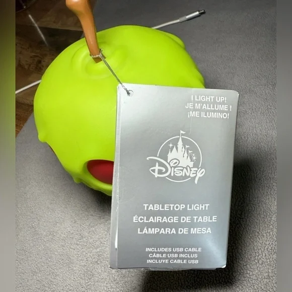 Disney Parks Poisoned Apple Tabletop Light Snow White The Seven Dwarfs New 6” - Picture 3 of 8